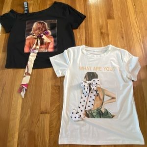 T-shirts with 3D bows.